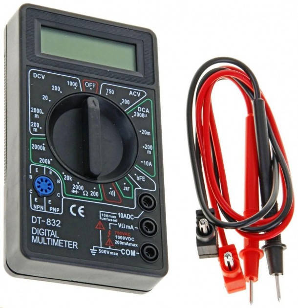 

Мультиметр со звуковой прозвонкой цифровой тестер Digital DT-832