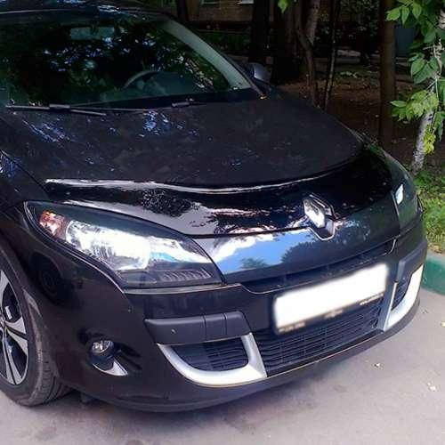 

Дефлектор капота мухобойка Рено Меган 3 Renault Megane III 08-13 ВТ