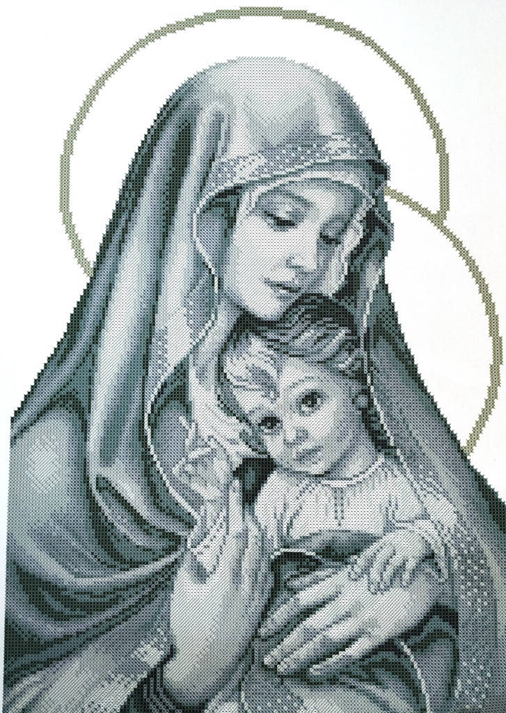 

Набір для вишивання бісером Мадонна і дитя (срібло). КРВ-062ч