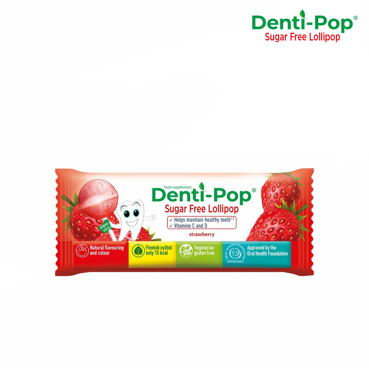 

Леденец Denti Pop без сахара с ксилитом (клубника) 1 шт