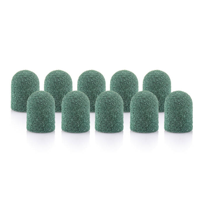 

Колпачки зеленый Nail Drill для педикюра, диаметр 10мм 80грит, 10 шт