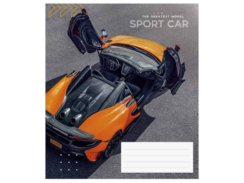 

Тетрадь 18л клетка Школярик Sport car (Спортивні машини) УФ-лак 2924К