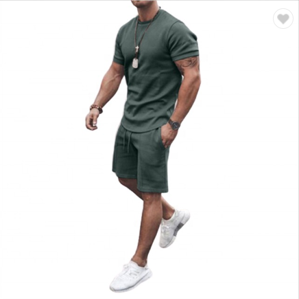 

Спортивный Костюм Летний Комплект стильный Мужской шорты + футболка хаки XXL