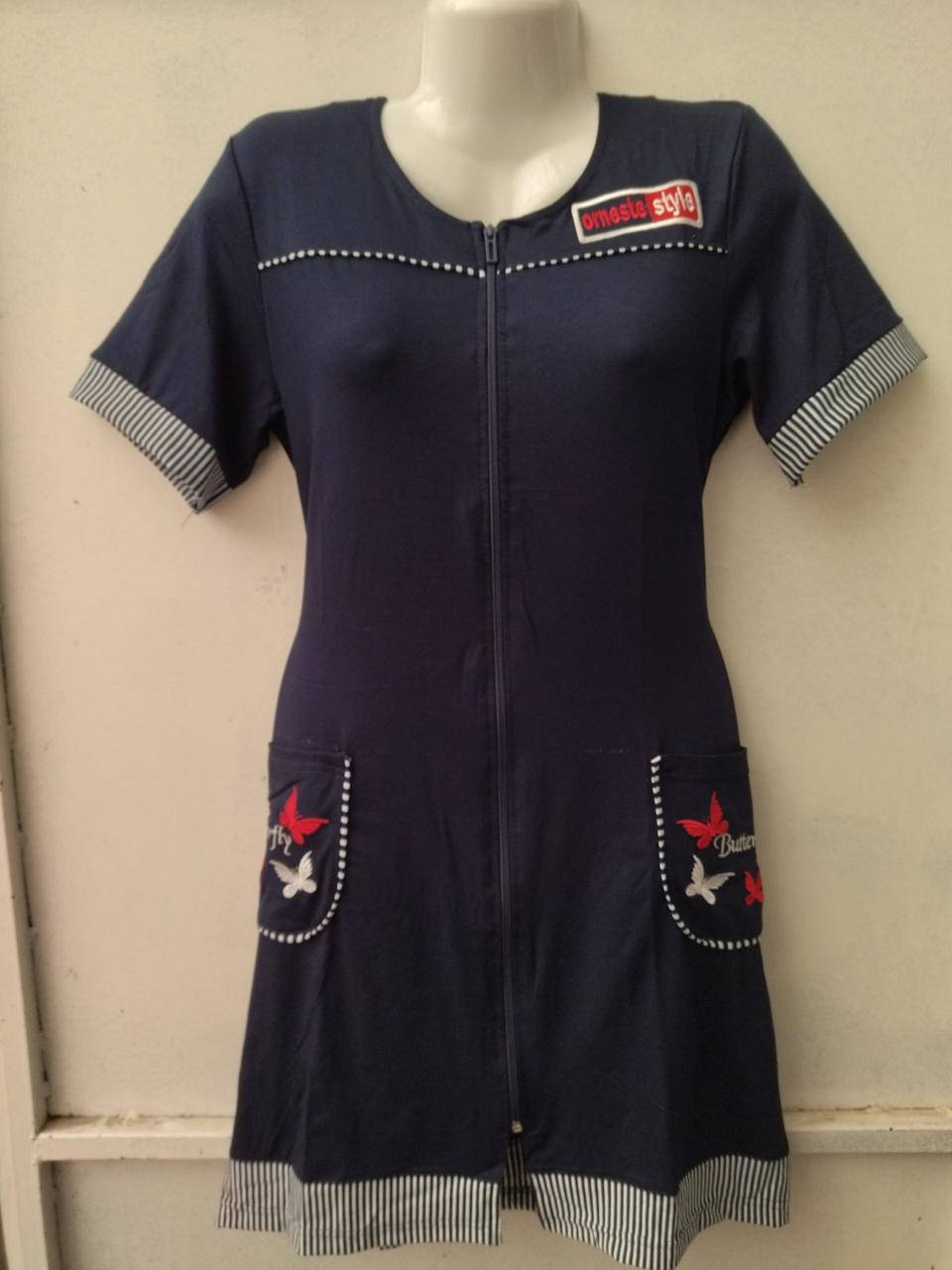 

Трикотажный женский халат на замке 48-58 р, доставка по Украине Укрпочта,НП,Джастин