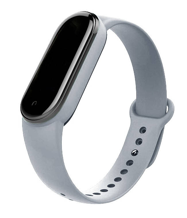 

Mi band 5 ремешок ми бенд 6 силиконовый светло-серый