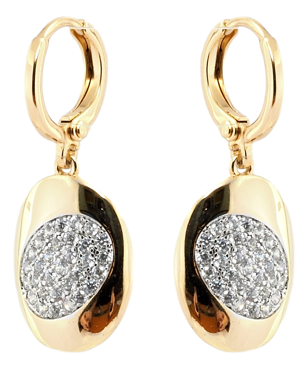 

Серьги Xuping Позолота + Родий колечки "Овалы с инкрустация цирконием"