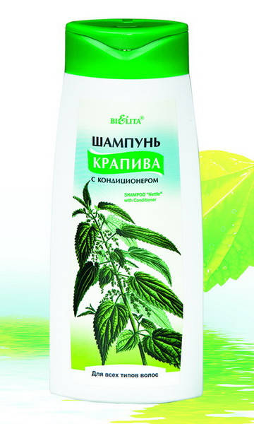 

ШАМПУНЬ "КРАПИВА" с кондиционером для всех типов волос, 480 мл (Bielita)