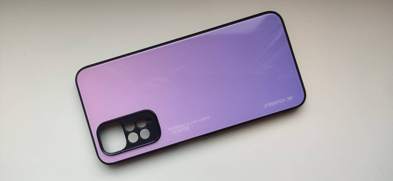 

Чехол градиент стеклянный для Xiaomi Redmi Note 11 4G Note 11s, Светло-фиолетовый