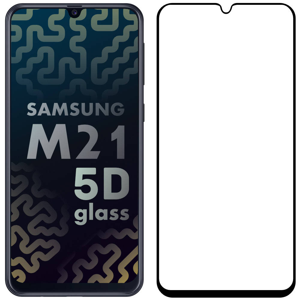 

5D стекло Samsung Galaxy M21 M215 (Защитное Full Glue) Черное (Самсунг Галакси М21), Черный