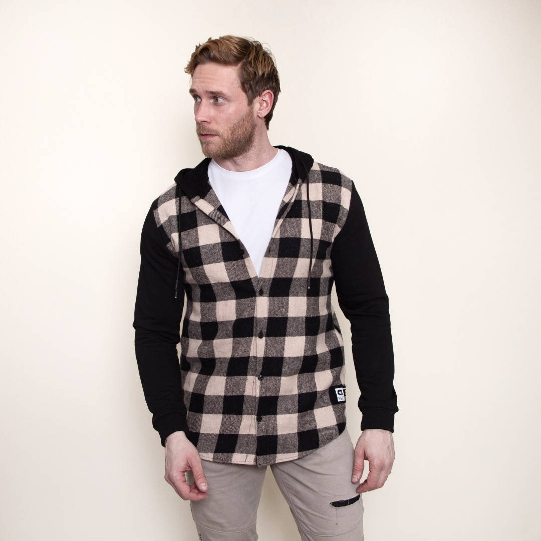 

Мужская утепленная рубашка в клетку Teamv Combi Shirt 2 Бежевая S, Бежевый