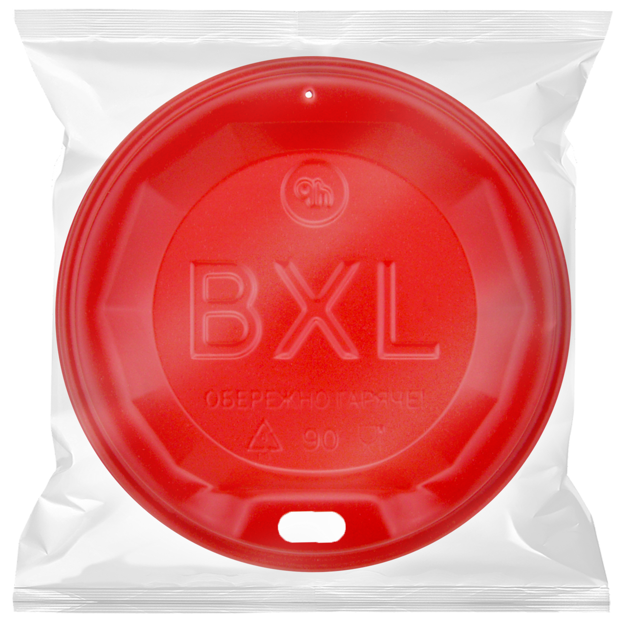 

Крышка в индивидуальной упаковке «BXL» КВ90 красная для стакана 400/500 мл, Красный