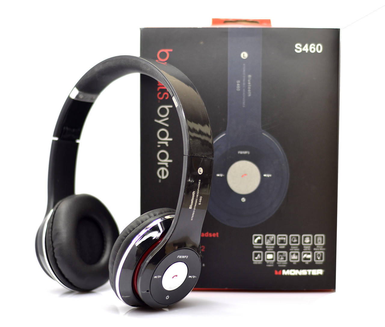 

Беспроводные наушники S460 Bluetooth black с MP3 плеером черные, Черный
