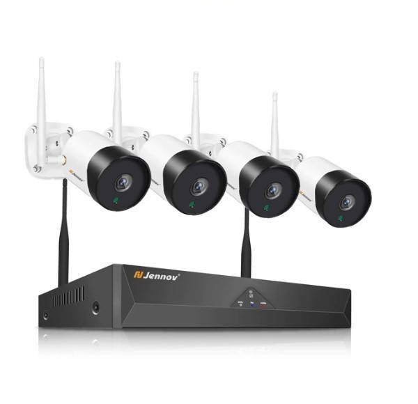 

Wi-Fi комплект видеонаблюдения JENNOV K4-A91WJ55A-V80 4 камеры 5MP. Eseecloud