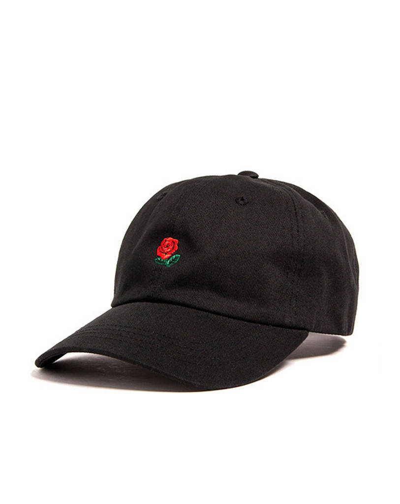 

Чёрная кепка бейсболка The Hundreds (с розой) мужская женская, Черный
