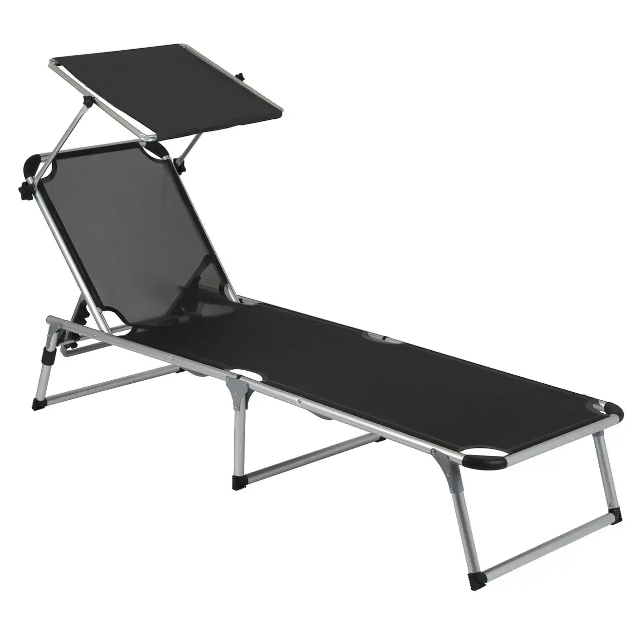 

Кровать раскладная Bo-Camp Sun Lounger With с солнцезащитным козырьком, Черный