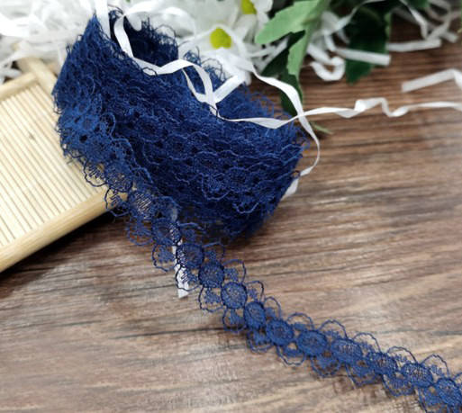 

(9 метров), Кружево сетка 1,3 см цвет - темно синее, Салатовый