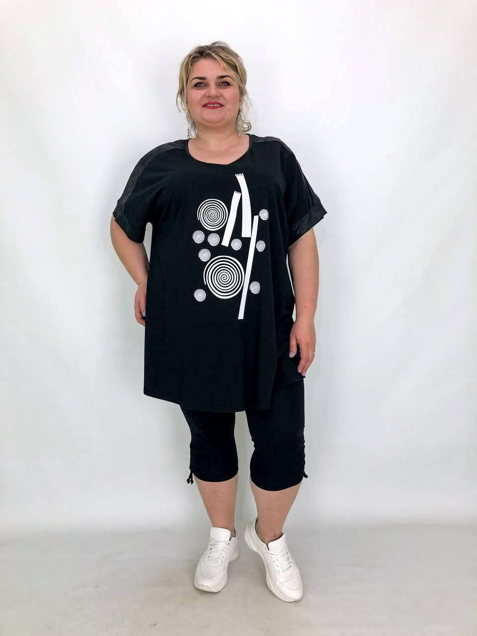 

Туника Контраст 2 Большого размера 62-68;70-76 1605369894