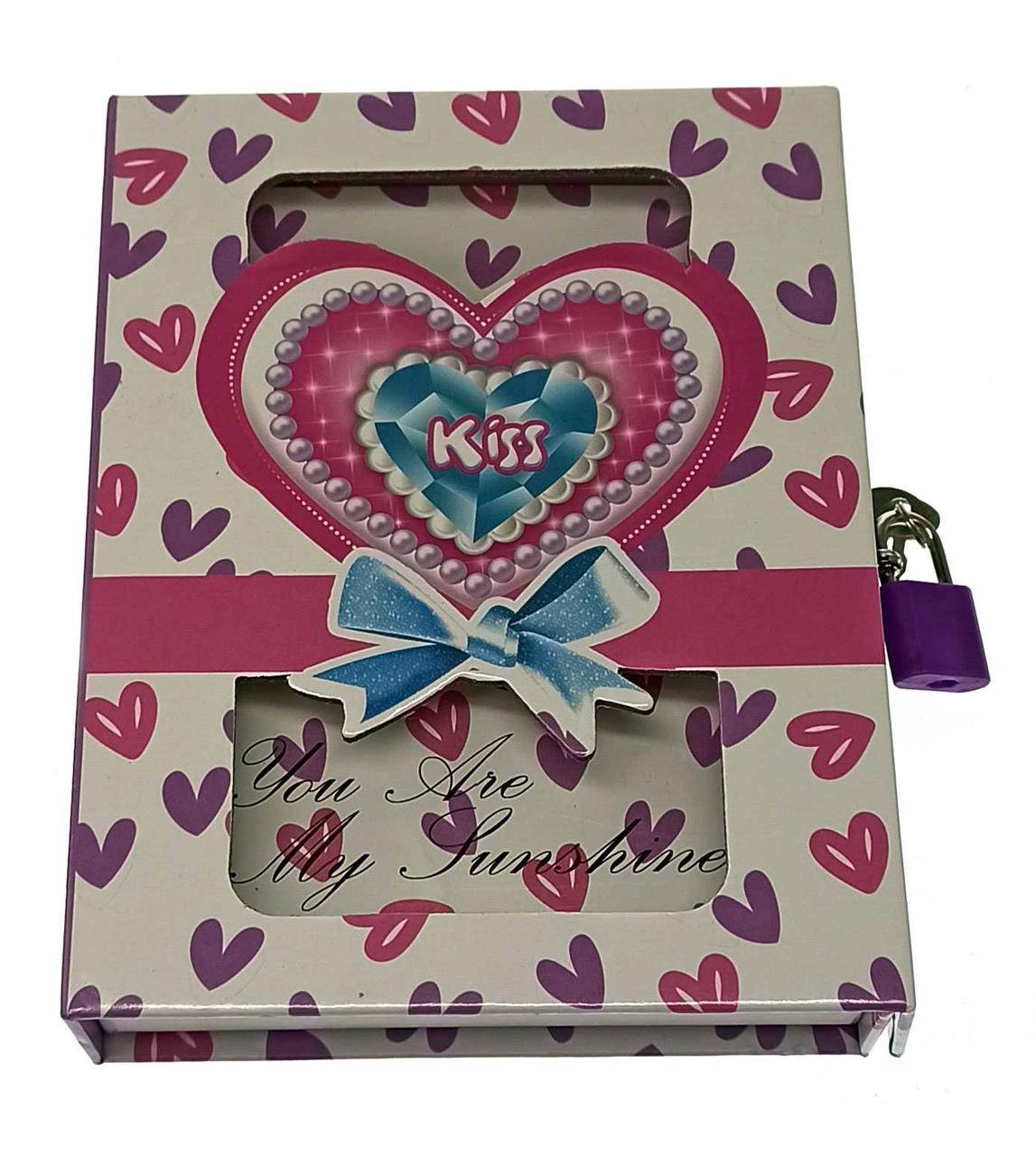 

Блокнот с замком для девочек 16х13х3см (34199B)