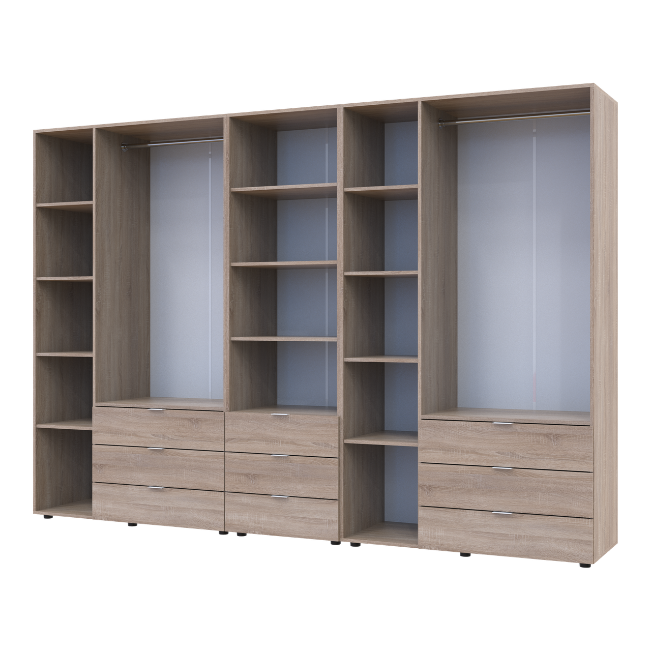 Шафа для одягу Doros Гелар Дуб сонома 3+3ДСП з пеналом 292.4х49.5х203.4 (42005184) 4