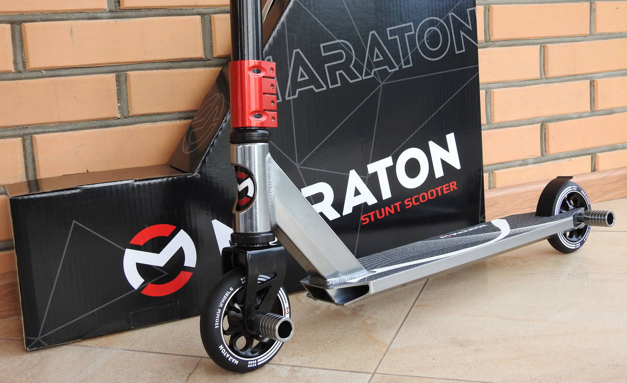 

Трюковой самокат Maraton STUNT 2020 HIC 110 Трюковый самокат для трюков, колеса металл алюминиевые 110 мм, Желтый