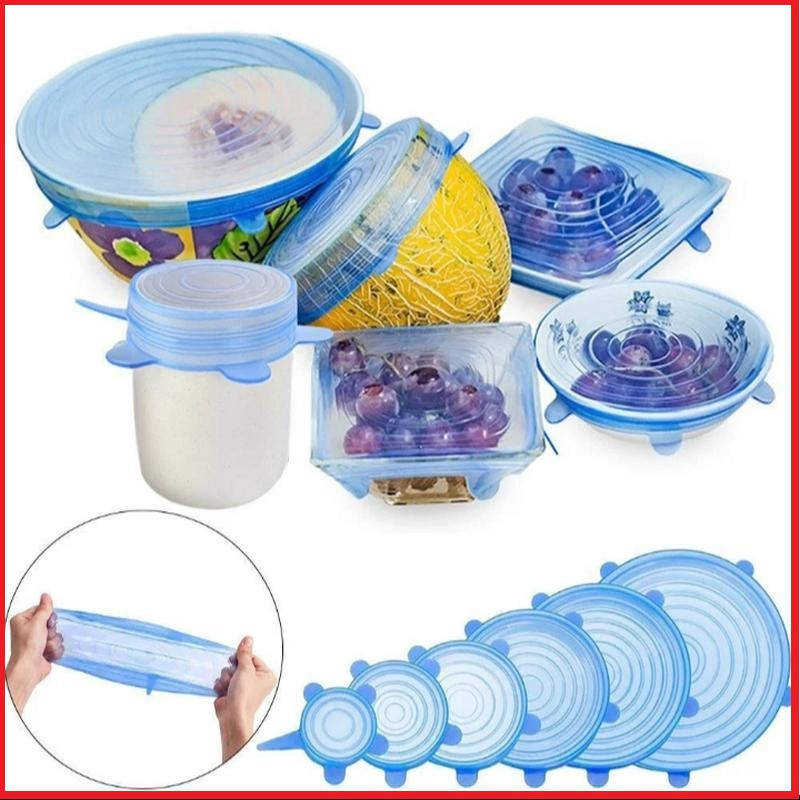 

Набор силиконовых крышек 6 штук Silicone lids, крышки силиконовые для посуды, вакуумные крышки для посуды