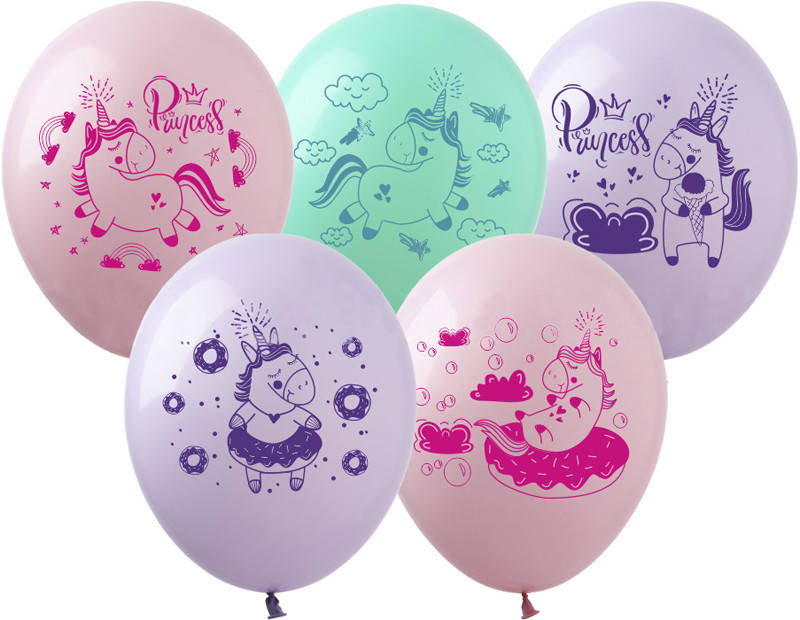 

Латексные воздушные шарики Единорожки Princess 20шт/уп ЕД-6 ArtShow
