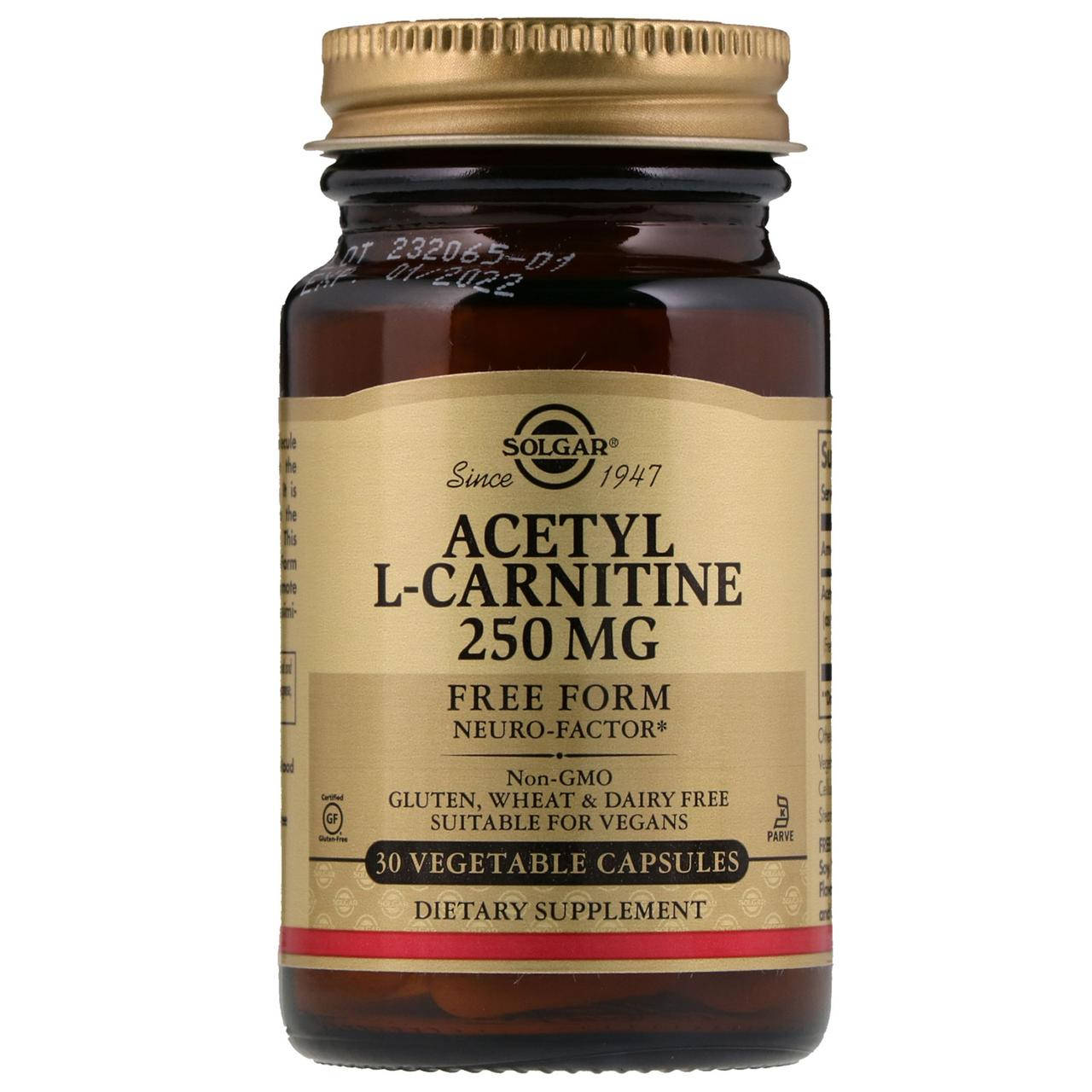 

Ацетил Л-Карнитин (Acetyl L-Carnitine) 250 мг 30 капсул