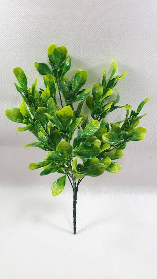 

Зеленый с желтым куст маслины 31см искусственная зелень для декора, Зелёный