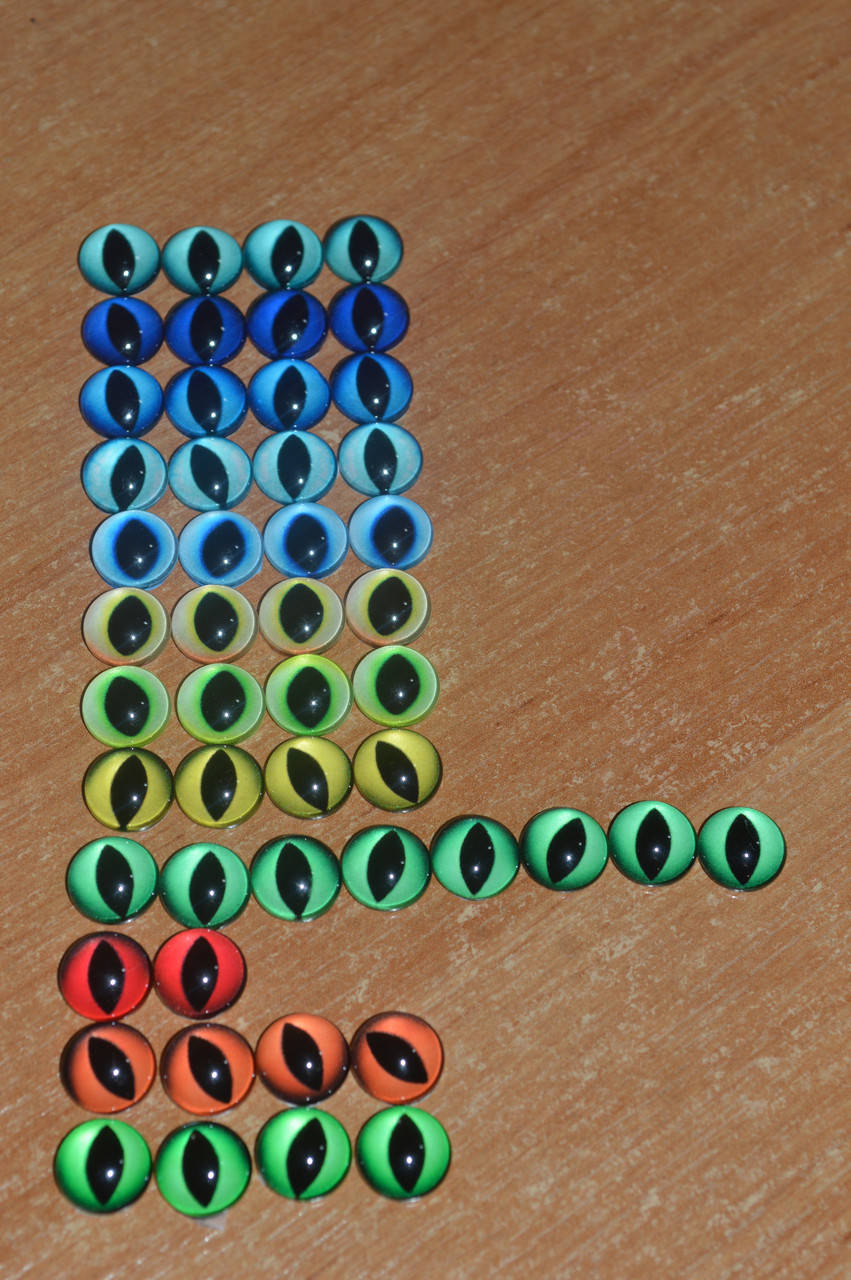 

Кабошоны. стеклянные с рисунком в виде глаза 10 мм