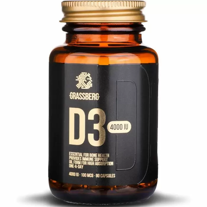 

Витамин D3, Vitamin D3, Grassberg, 4000 МЕ (100 мкг), 90 капсул (GSB-091870)