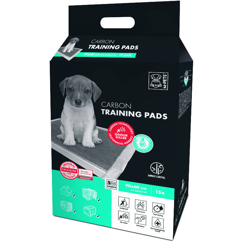 

M-Pets Carbon Training Pads 90х60 см / 15 шт. - Одноразовые пеленки с бамбуковым углем для собак
