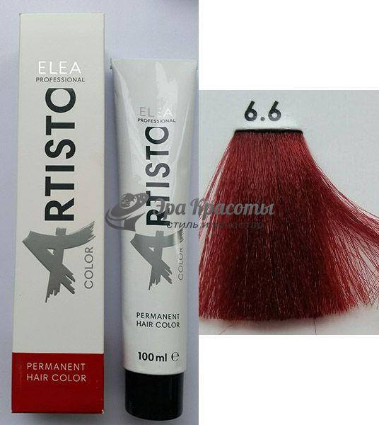 

Крем-краска для волос 6.6 Темно-русый красный Artisto Elea Professional, 100 мл