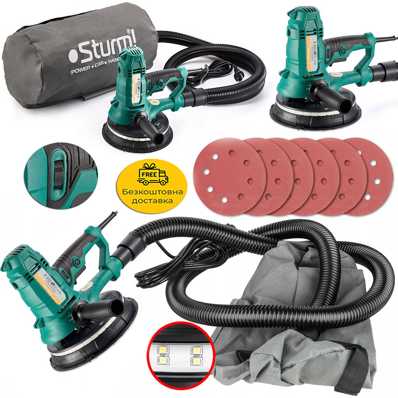

Шлифмашина для стен и потолка Sturm DWS6075SLM | ▷ Офіційна гарантія 24 місяці.