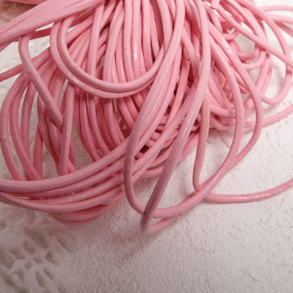 

Шнурок Круглый Кожаный Кант 1.5 мм РОЗОВЫЙ