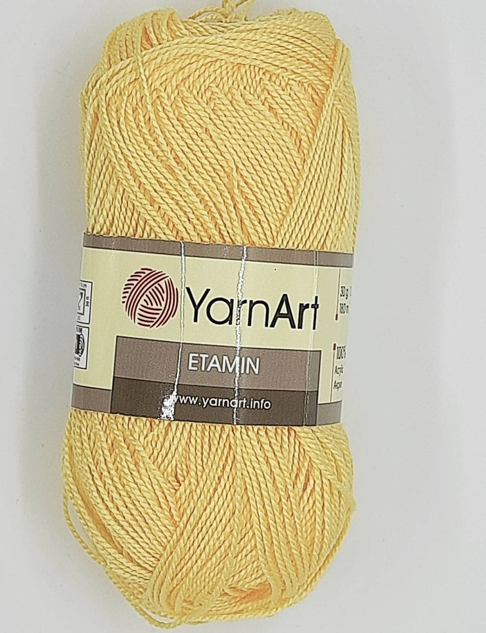 

Пряжа Турецкая акриловая YarnArt Etamin Ярнарт Этамин 100% акрил Летняя 461- желтый