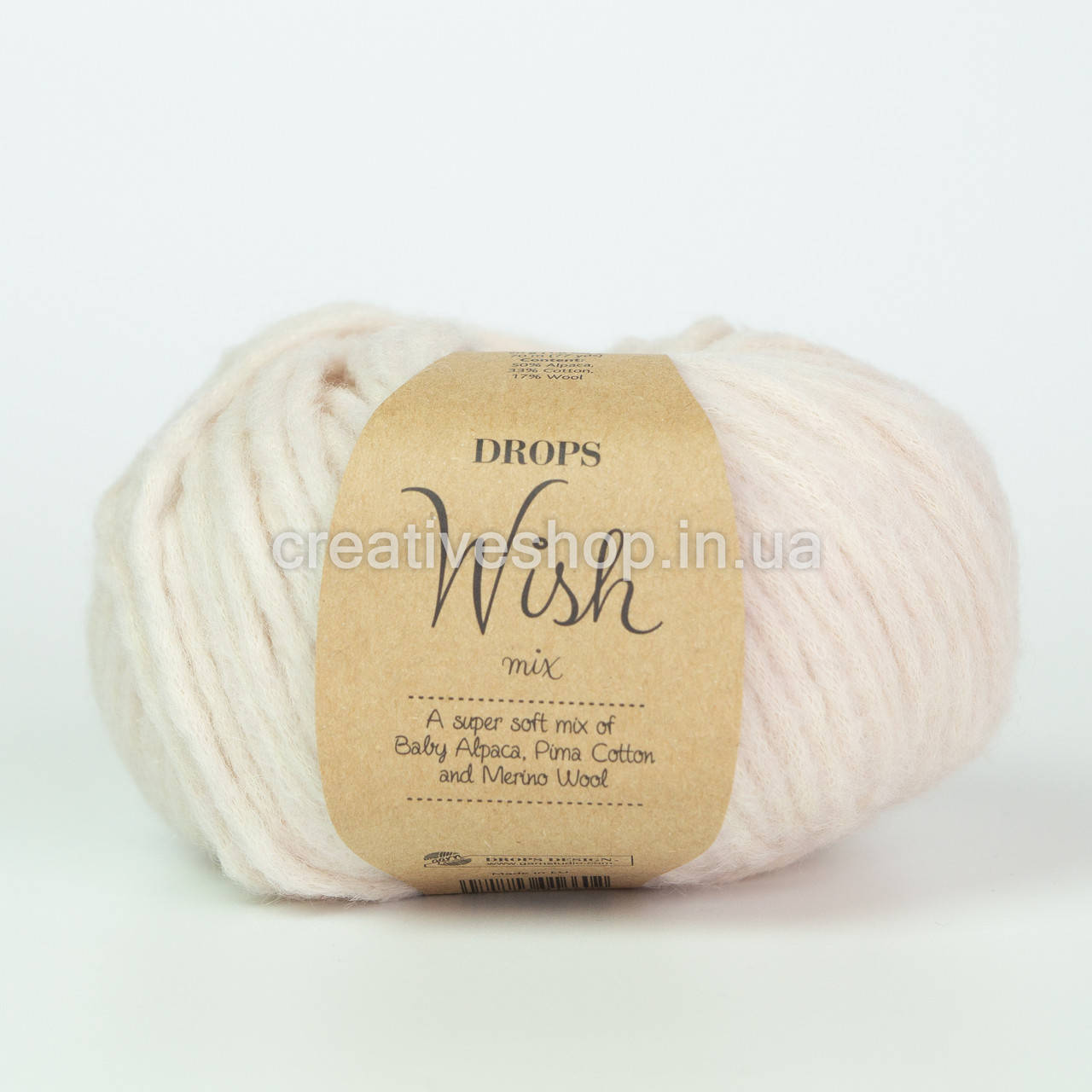 

Пряжа Drops Wish (цвет 02 white fog), Белый