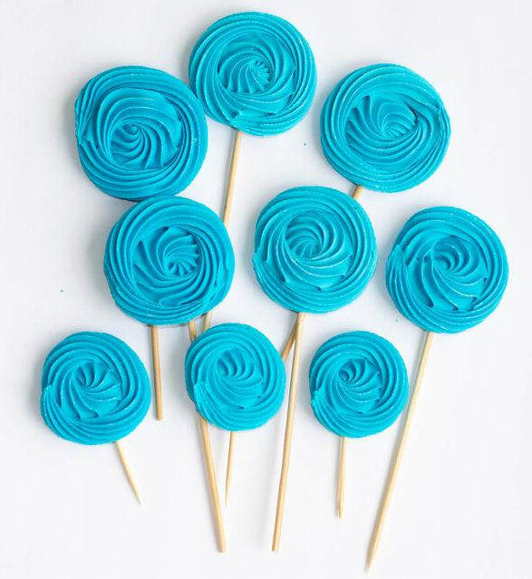 

Цукрова прикраса для торта, тістечок Веселки Голубой