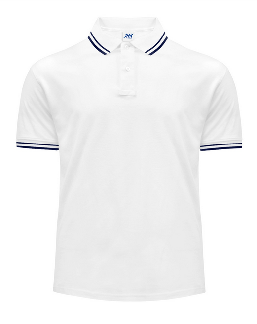 

Мужская футболка поло JHK POLO REGULAR MAN CONTRAST Белый - Темно-синий, L