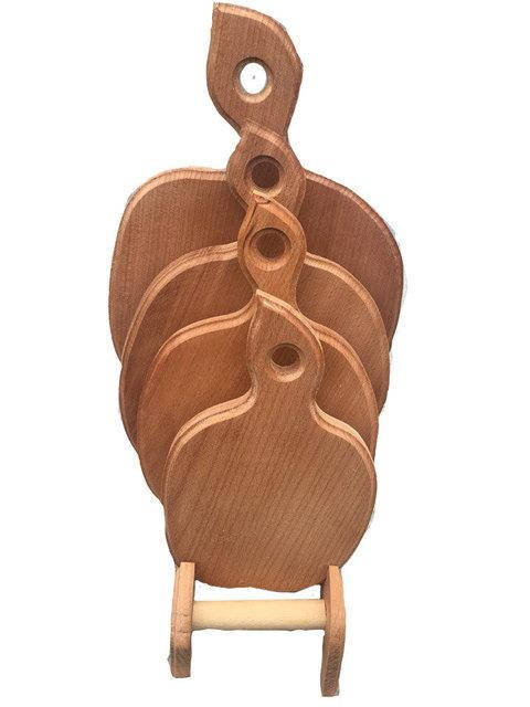 

Набор разделочных досок "Яблуко" 4шт. на подставке