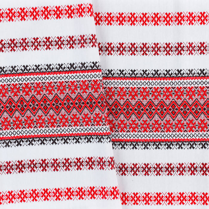 

Декоративная ткань с украинским орнаментом "Лебедин" ТД-42 (2/1) от 1 м/пог