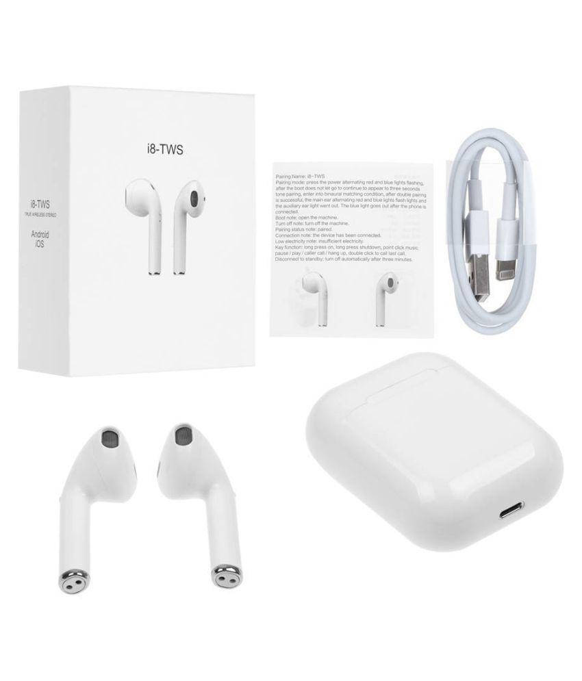 

Беспроводные bluetooth наушники TWS с доп станцией HBQ i8 white! лучшее качество, Белый