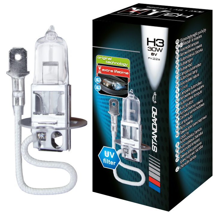 

Автолампа H3 6V 30W "Standard" PK22s Tes-lamps