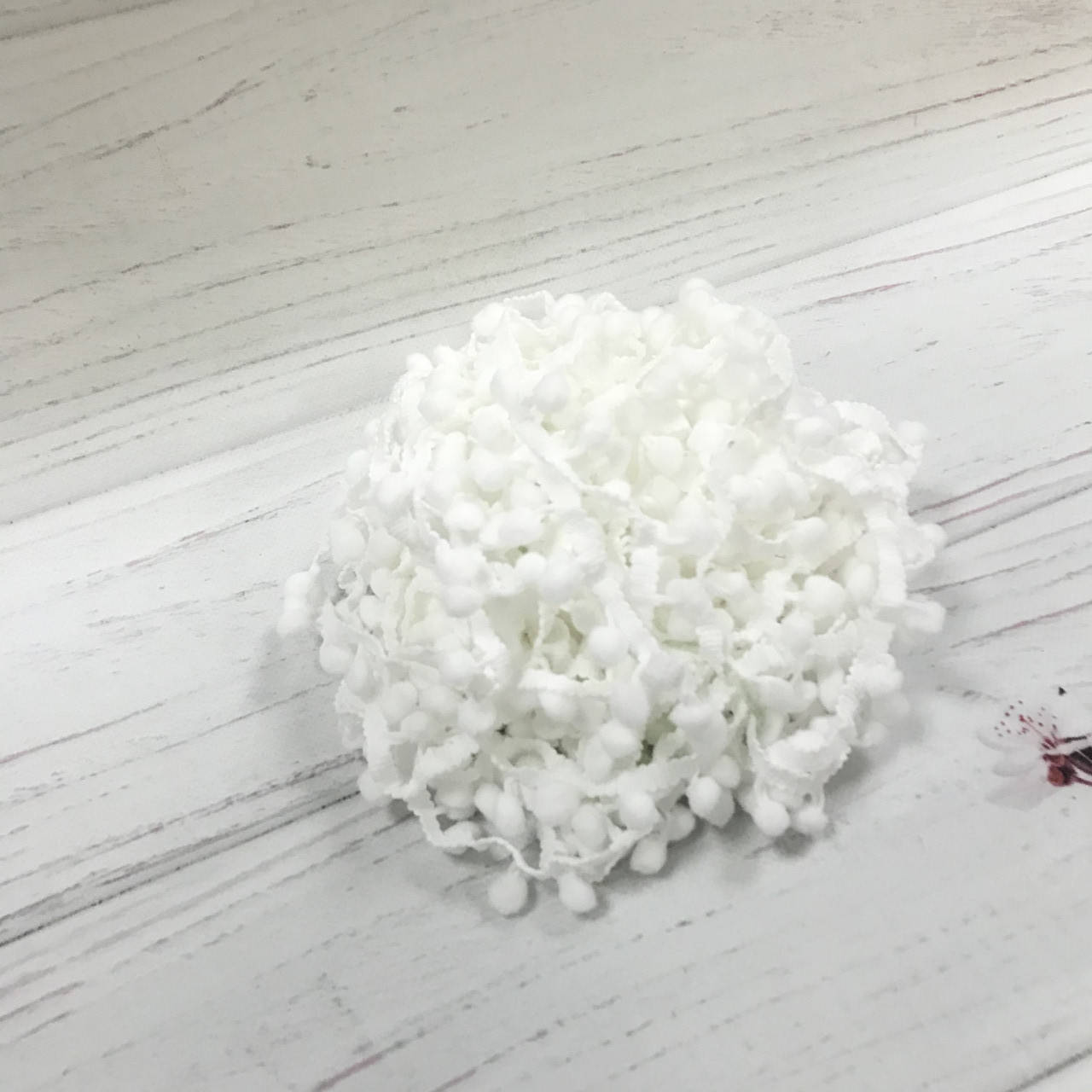 

Тесьма с помпонами белая 7 мм, Белый