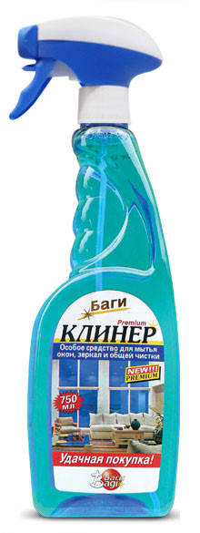 

Спрей для мытья окон, зеркал и общей чистки, Клинер Bagi (Израиль), 750 мл