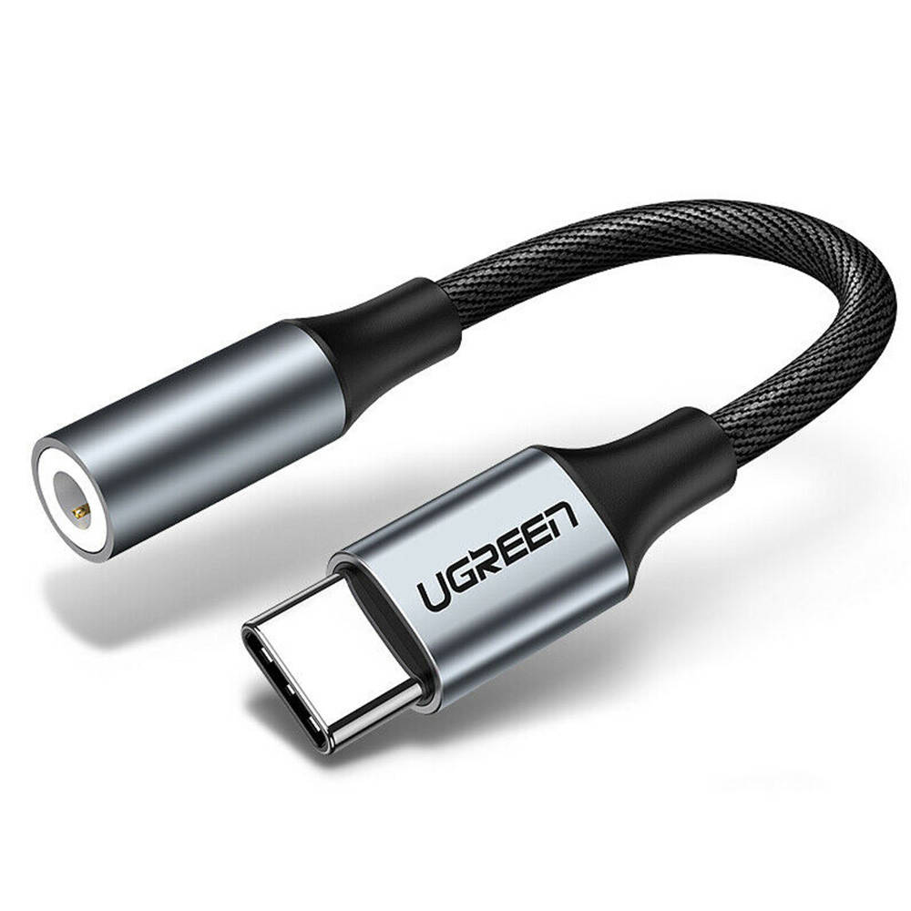 

Переходник UGREEN AUX (на 3.5 мм) - Type-C для наушников, гарнитуры, Dark Gray