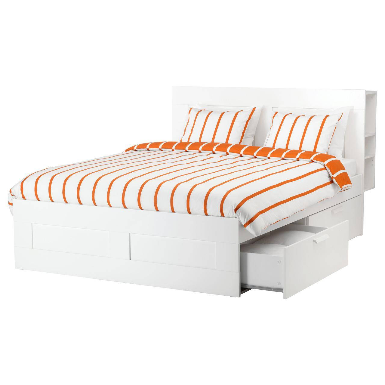 

IKEA BRIMNES (590.991.55) Кровать с емкостью хранения белый