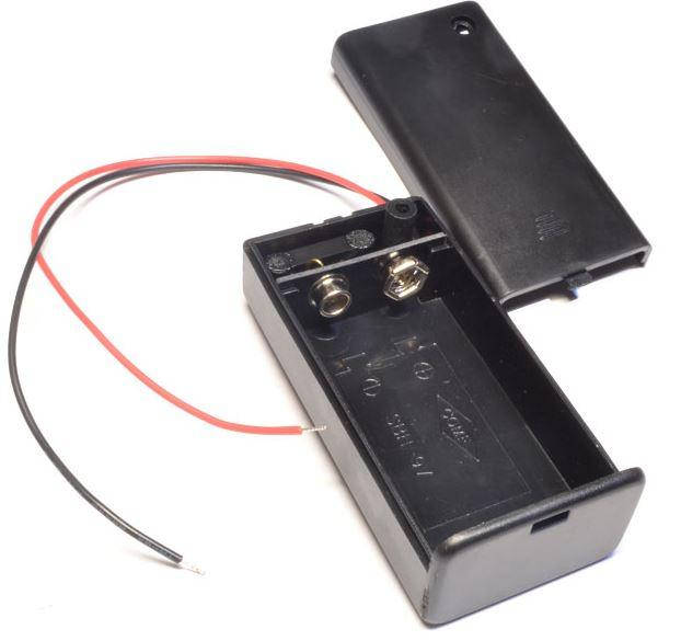 

Держатель, батарейный отсек, закрытый отсек для 6F22 Крона с выключателем. 67х34х20 мм