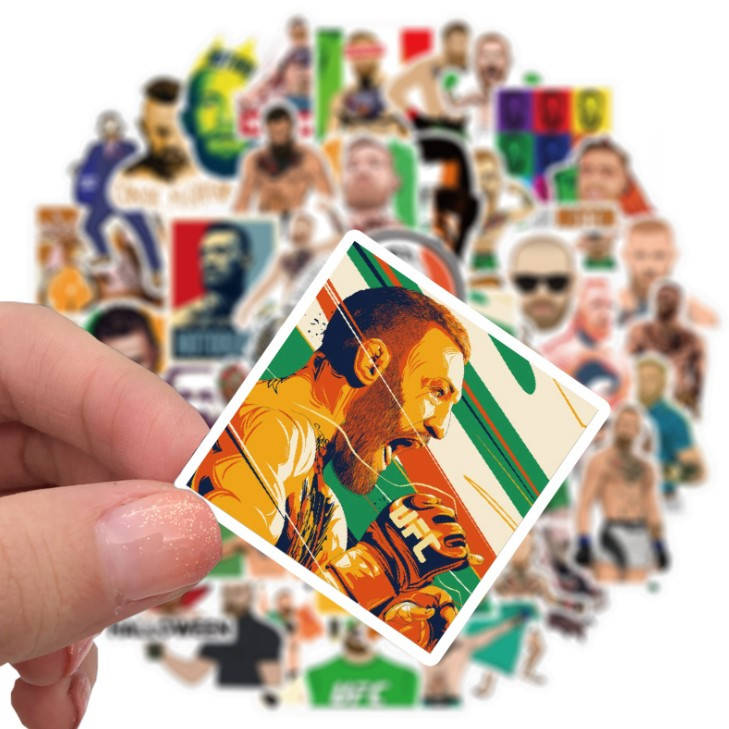 

Набор виниловых наклеек стикеров Стикерпак Коннор Мак Грегор стикербомбинг на авто ноутбук стену 50шт, Разные цвета