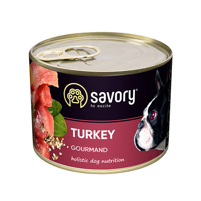 

Savory Dog Gourmand Turkey консерва для собак с индейкой 800 г