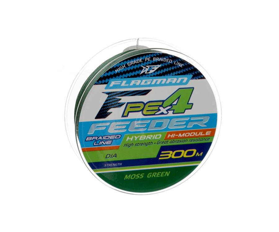 

Шнур Flagman PE Hybrid X4 Feeder Moss Green 300м 0.12мм, Зелёный